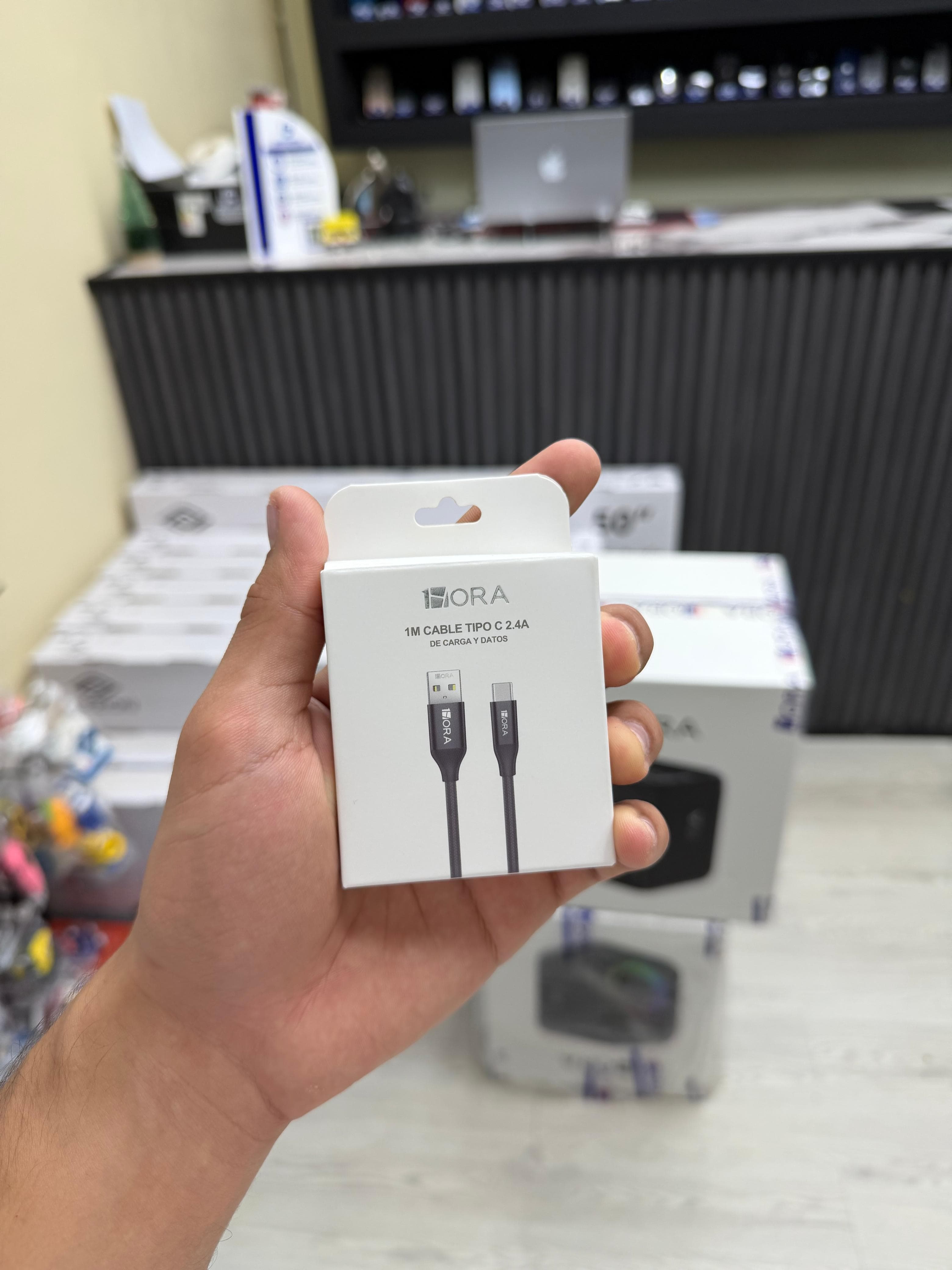1 HORA CABLE TRENZADO USB A TIPO C & IPHONE 1HORA 2.4A